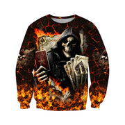 Skull Fire Poker All Over Printed Unisex Shirt