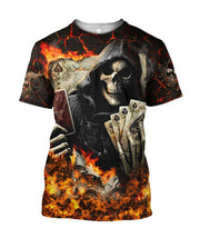 Skull Fire Poker All Over Printed Unisex Shirt