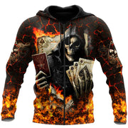 Skull Fire Poker All Over Printed Unisex Shirt