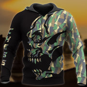 Skull Chess Camo All Over Printed Unisex Shirt