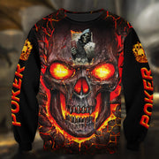Red Skull Poker All Over Printed Unisex Shirt