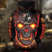 Red Skull Poker All Over Printed Unisex Shirt