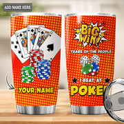 Personalized Name Poker Teals Tumbler 20oz 30oz Cup Q150201