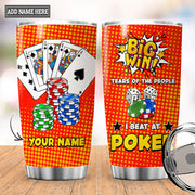 Personalized Name Poker Teals Tumbler 20oz 30oz Cup Q150201