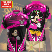 Personalized Name Mk Darts Pink Version All Over Printed Unisex Shirt S241013