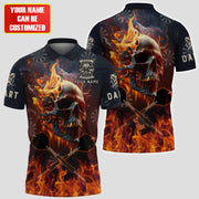 Dart Skull Personalized Name 3D Shirt For Darts Player S250501