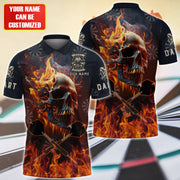 Dart Skull Personalized Name 3D Shirt For Darts Player S250501