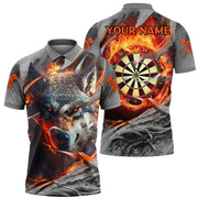 Dartboard Fire Wolf Personalized Name 3D Shirt For Darts Player S310804
