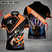 Bowling And Pins Premium Orange Personalized 3D Shirts Gift For Bowler