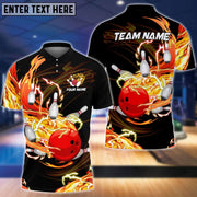 Bowling And Pins Red Breath Of Thunder Flame Personalized 3D Shirts Gift For Bowler