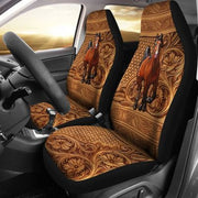 Horse - Leather Embossed Car Seat Covers Universal Fit - Set 2