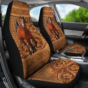 Horse - Leather Embossed Car Seat Covers Universal Fit - Set 2