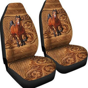 Horse - Leather Embossed Car Seat Covers Universal Fit - Set 2
