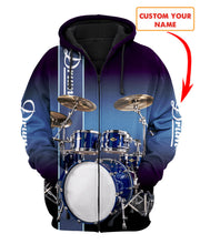 Personalized Name Blue Drum All Over Printed Unisex Shirts
