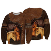 Love Horse Leather Pattern All Over Printed Unisex Shirt