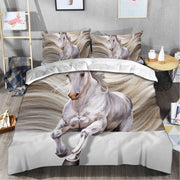 Cool White Horse All Over Printed Bedding Set