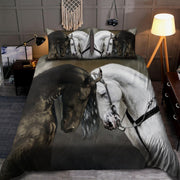 Black And White Horse Couple All Over Printed Bedding Set