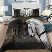 Black And White Horse Couple All Over Printed Bedding Set