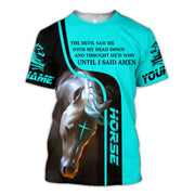 Personalized Name Horse Amen All Over Printed Unisex Shirt