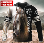 Personalized Name Cool White Horse All Over Printed Unisex Shirt