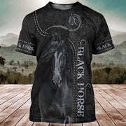 Black Horse All Over Printed Unisex Shirt