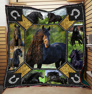 Black Horse Quilt Blanket