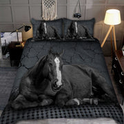 Black Horse Love All Over Printed Bedding Set