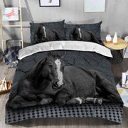 Black Horse Love All Over Printed Bedding Set