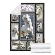 White Horse 3D Fleece Blanket