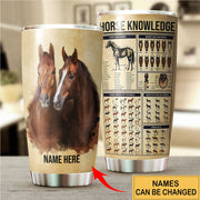 Personalized Name Horse Knowledge Tumbler 20oz 30oz Cup
