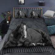 Black Horse Love All Over Printed Bedding Set