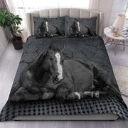 Black Horse Love All Over Printed Bedding Set