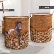 Horse rattan teaxture Laundry Basket