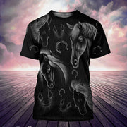 Horse Black Art All Over Printed Unisex Shirt