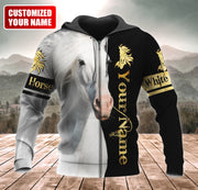 Personalized Name White Horse Face All Over Printed Unisex Shirt
