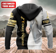 Personalized Name White Horse Face All Over Printed Unisex Shirt