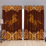 Love Horse Art Window Curtains