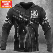 Personalized Name Love Black Horse All Over Printed Unisex Shirt