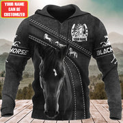 Personalized Name Love Black Horse All Over Printed Unisex Shirt