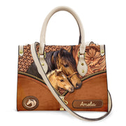 Horse Daisy Personalized Leather Handbag P030301