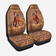 Horse Leather Hold on Car Seat Covers Universal Fit - Set 2