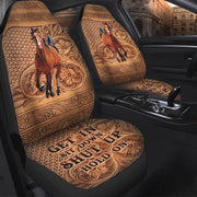 Horse Leather Hold on Car Seat Covers Universal Fit - Set 2