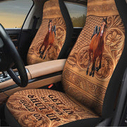 Horse Leather Hold on Car Seat Covers Universal Fit - Set 2