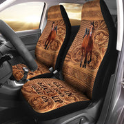 Horse Leather Hold on Car Seat Covers Universal Fit - Set 2