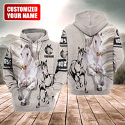 Personalized Name White Horse Q2 All Over Printed Unisex Shirt
