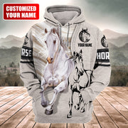 Personalized Name White Horse Q2 All Over Printed Unisex Shirt