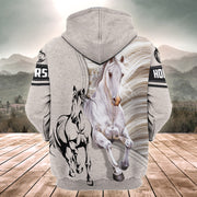 Personalized Name White Horse Q2 All Over Printed Unisex Shirt