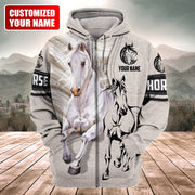 Personalized Name White Horse Q2 All Over Printed Unisex Shirt