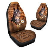 Horse Leather Hold on Car Seat Covers Universal Fit - Set 2