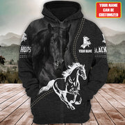 Personalized Name Black Horse Q2 All Over Printed Unisex Shirt